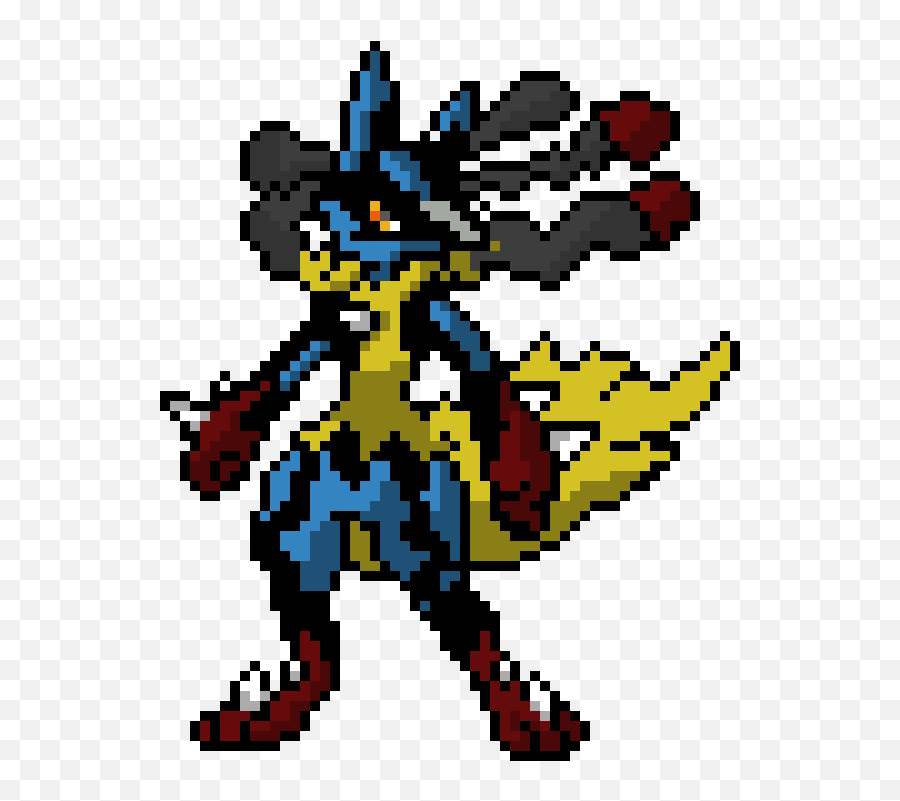 Mega Lucario - Lucario Pokemon Pixel Art Full Size Png Pokemon Lucario Pixel Art,Lucario Png