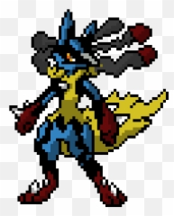 Mega Lucario - Lucario Pokemon Pixel Art Full Size Png Pokemon Lucario Pixel Art,Lucario Png