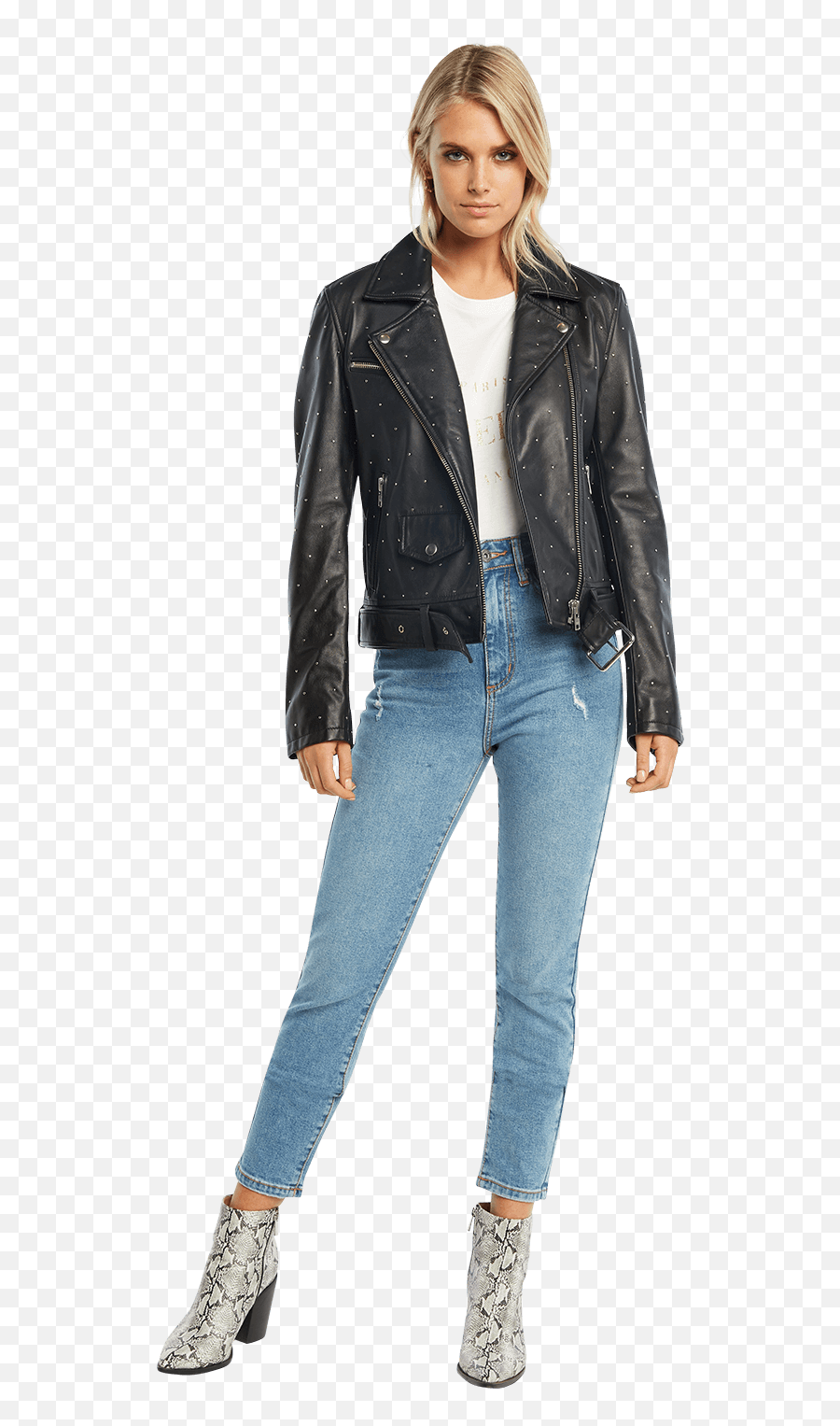 Kira Leather Biker Jacket Ladies Clothing U0026 Jackets - Leather Jacket Png,Leather Jacket Png