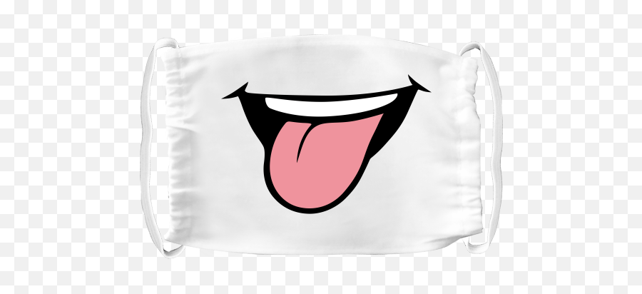 Washable Face Mask With Design Printing Tongue Out - Face Mask With Smile Design Png,Mouth Transparent