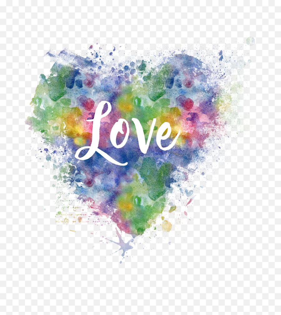 Download Transparent Png Love Heart Here - Watercolor Watercolour Love Heart Painting,Watercolor Heart Png