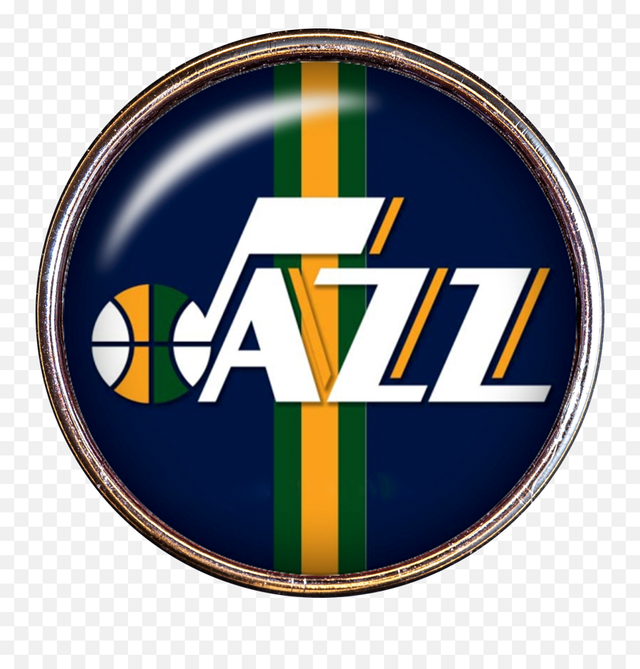 20mm Utah Jazz Nba Basketball Logo Snap - Utah Jazz Flag Png,Basketball Logo