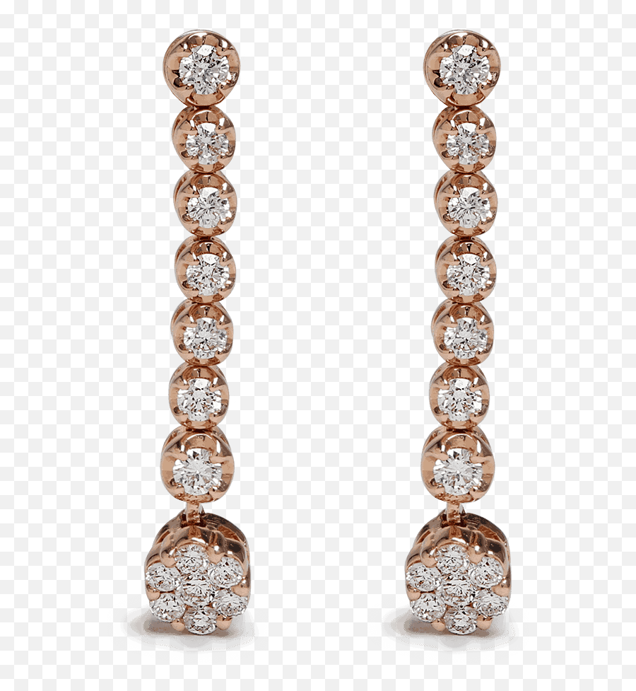 18ct Rose Gold Diamond Earrings - 00 Sku25701 Solid Png,Diamond Earrings Png