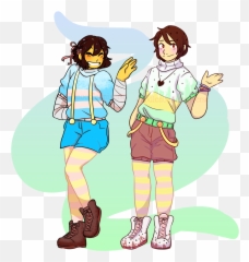 Download My Art Undertale Chara Frisk Charisk Mint - Chara And Frisk Arts Png,Frisk Transparent
