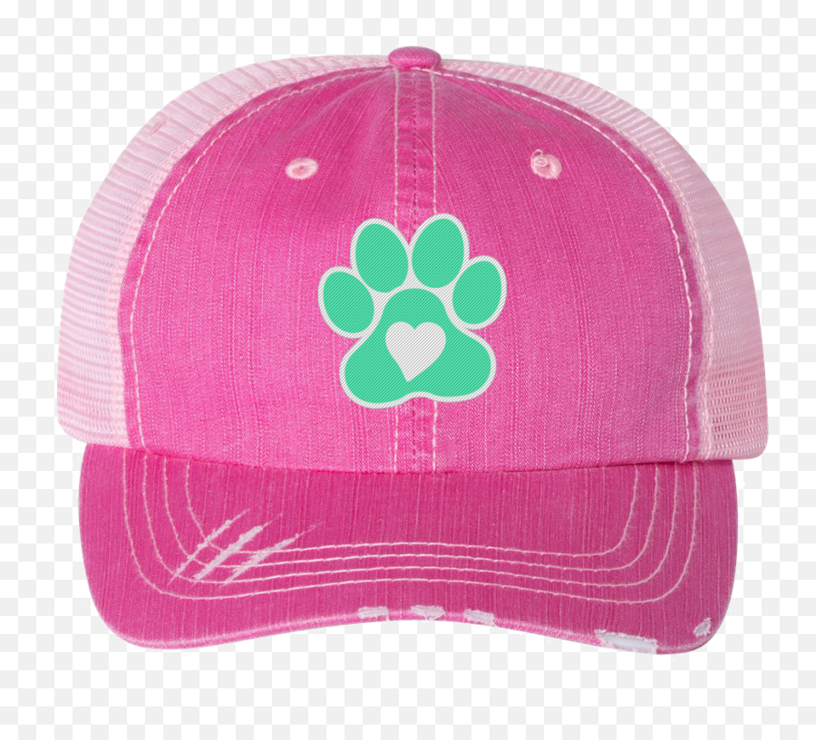 Womenu0027s Embroidered Dog Paw Print Baseball Cap Pink And Mint Green Png Icon Motorcycle Hats