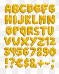3d Balloons Png - Balloon Font,Yellow Balloon Png
