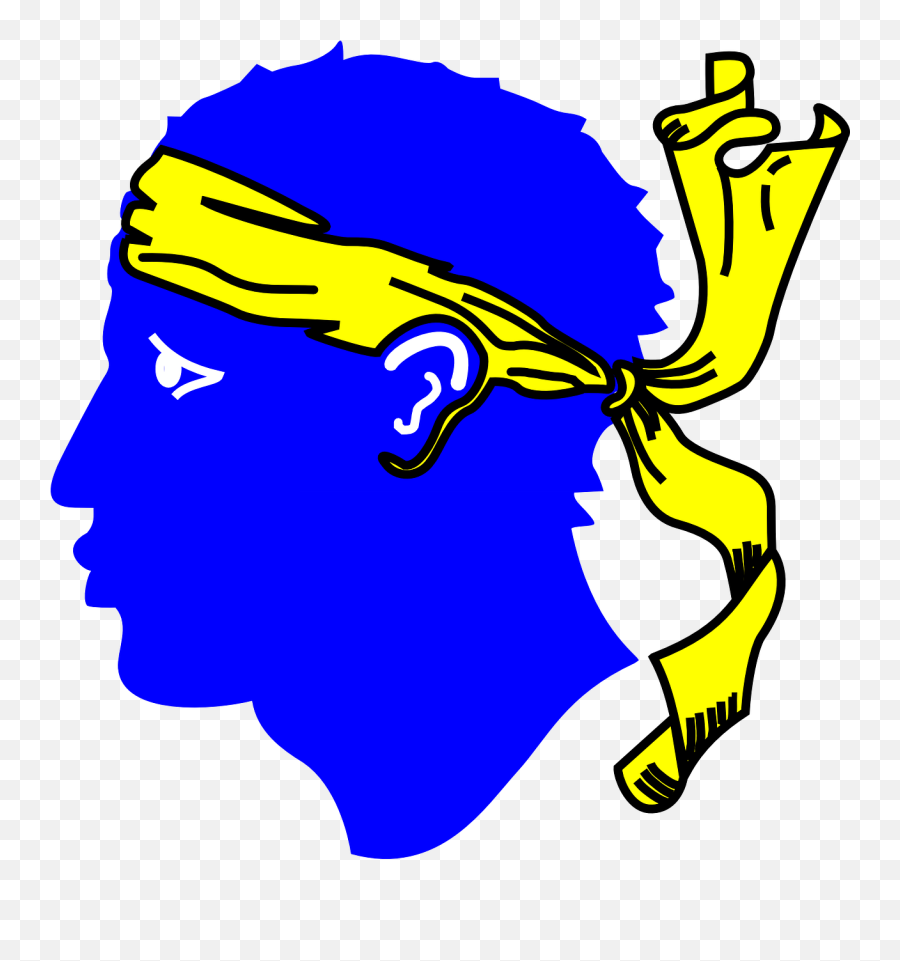 Head Blue Yellow - Free Vector Graphic On Pixabay Corsica Flag Png,Yellow Ribbon Png