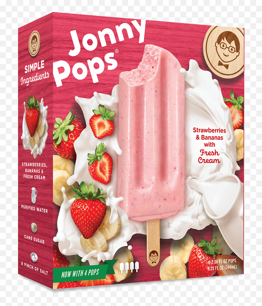 Creamy Strawberry Banana Ice Pop - Jonny Pops Ice Cream Png,Bananas Png