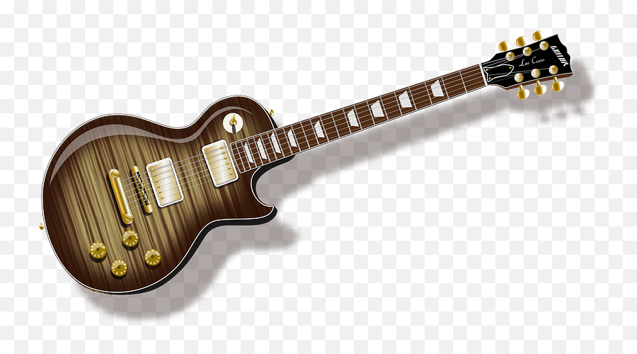 Classic Rock Guitar Clipart - Brown Electric Guitar Clipart Png,Guitar Clipart Png