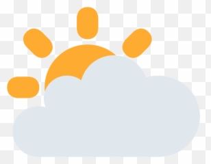 Sun Behind Large Cloud Emoji Clipart - Partly Cloudy Png