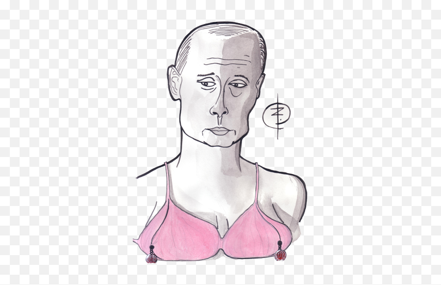 Download Vladimir Putin In A Pink Bra - Caricature From Veladimdier Putin Png,Putin Png