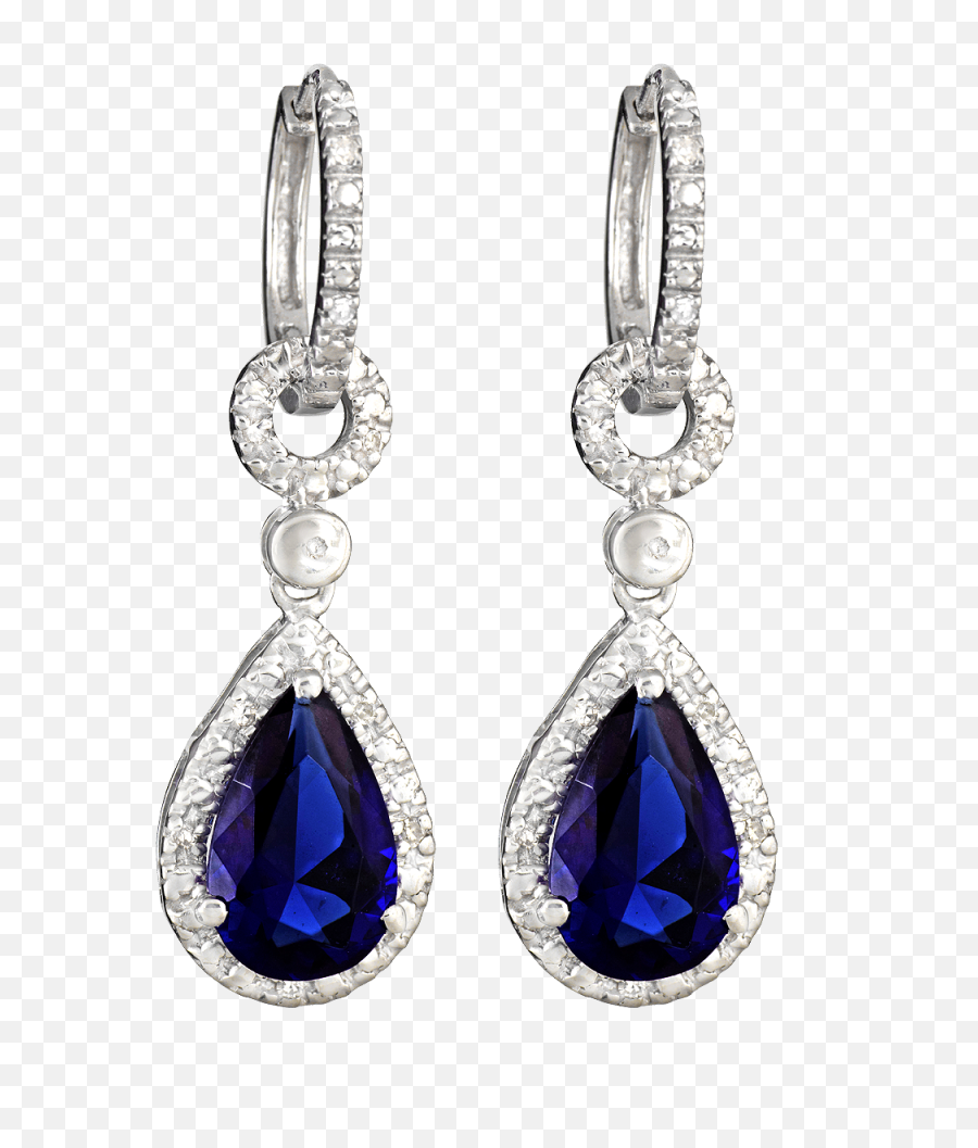 Blue Diamond Earrings Png Image - Earrings Png,Diamond Earring Png
