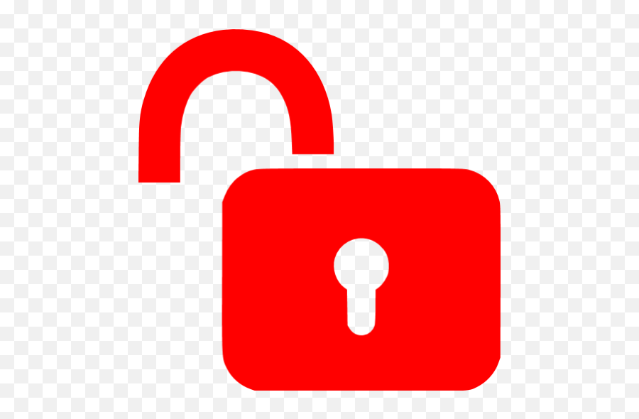 Red Unlock Icon - Red Unlock Icon Png,Unlock Icon Png