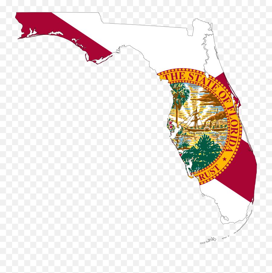 Download Hd 2000px Flag Map Of Florida - State Of Florida Flag Png,Florida Map Png