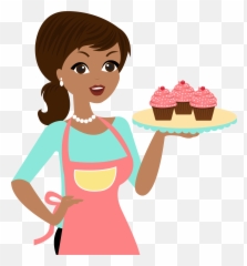 Clipart Kitchen Baking - Boneca Cozinheira Desenho Png,Baking Clipart Png