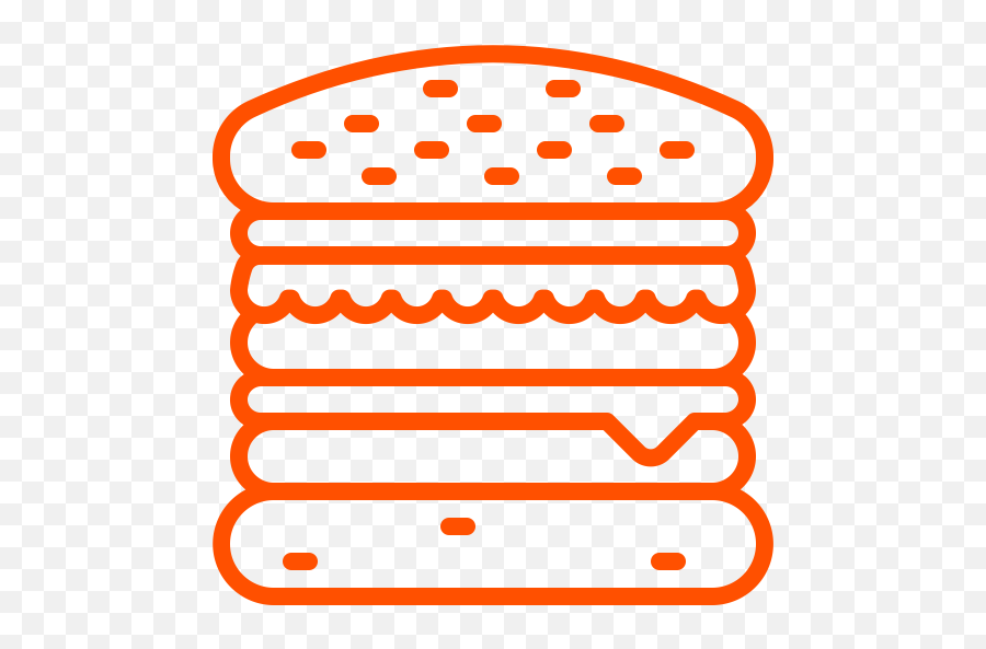 Burger Icon Png Symbol Orange - Burger Coloring Pages For Kids,Cheeseburger Icon
