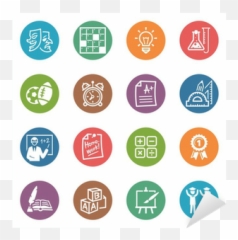 Sticker School And Education Icons - Set 4 Dot Series png