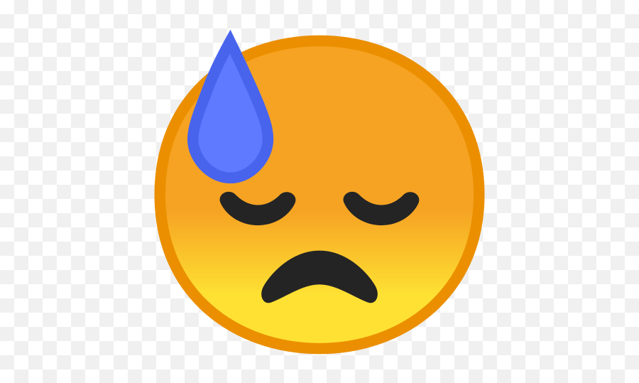 Downcast Face With Sweat Emoji Meaning - Face With Cold Sweat Emoji Png,Sweat Emoji Png