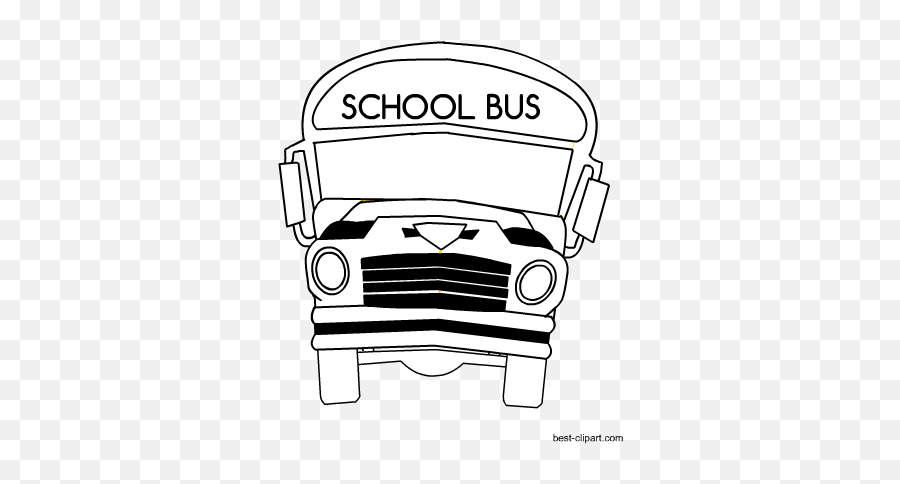 Download Hd Black And White Bus Clip Art - Black And White School Bus And School Clipart Black And White Png,School Bus Transparent Background