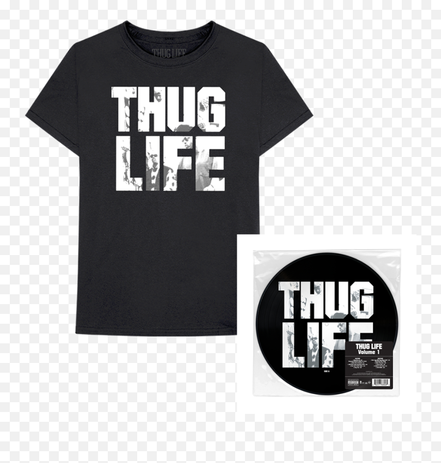 Thug Life Album Art T - Shirt Picture Disc U2013 2pac Official Store 2pac Thug Life T Shirt Png,Thug Life Transparent