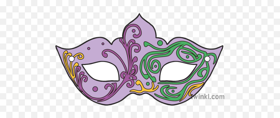 Mardi Gras Mask 02 Illustration - Twinkl Clip Art Png,Mardi Gras Mask Png