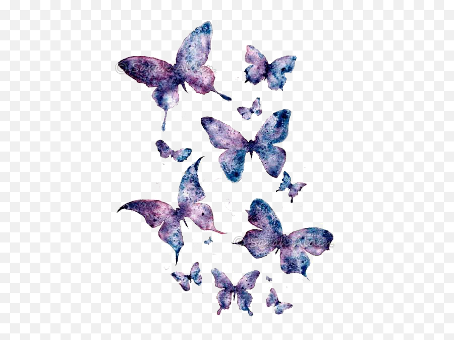 Download Butterfly Art Purple Watercolor Paper Painting Hq - Purple Butterfly Art Png,Purple Watercolor Png