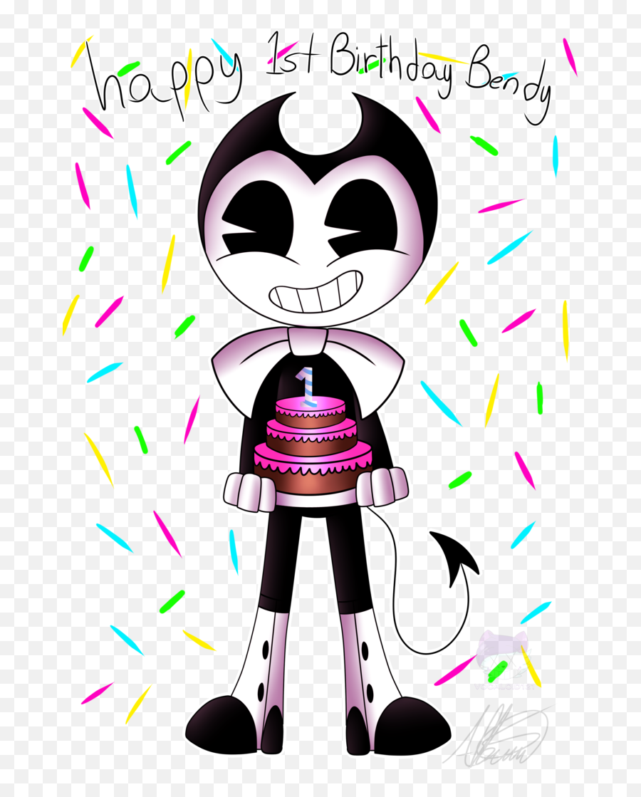 Happy 1st Birthday Bendy - Graphic Design 735x1087 Png Clip Art,Bendy Png