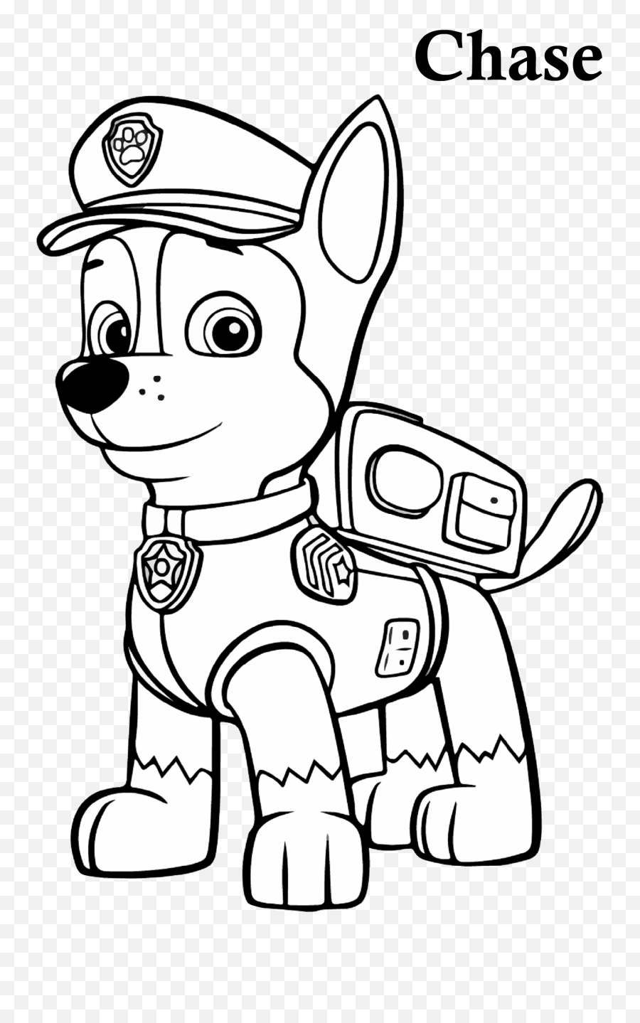Paw Patrol Coloring Chase Online And - Free Printable Paw Patrol Coloring Pages Png,Paw Patrol Chase Png