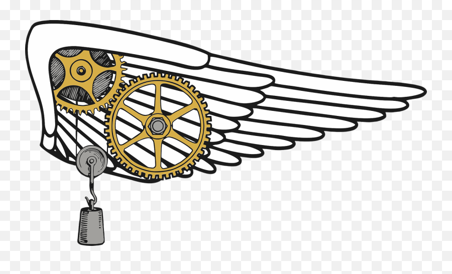 Steampunk Wing Gears - Wings And Gear Logo Design Png,Steampunk Gears Png