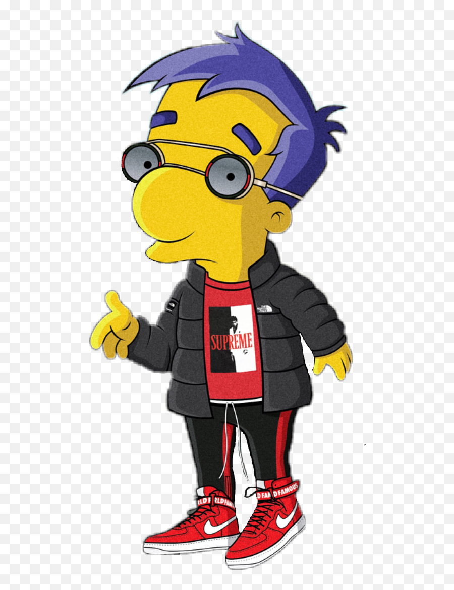 Meek Mill Png - Supreme Milhouse Van Houten,Meek Mill Png