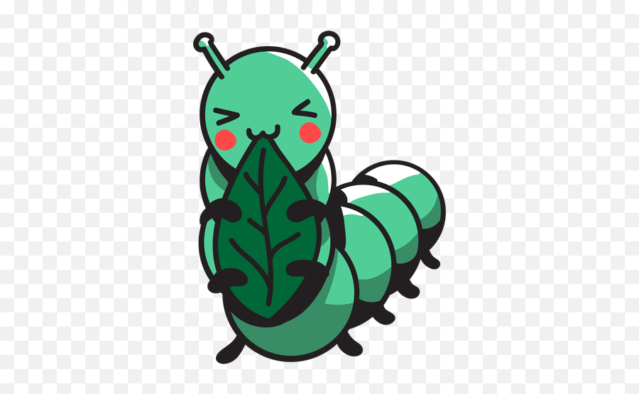Transparent Png Svg Vector File - Cartoon Caterpillar Eating Leaf,Eating Png