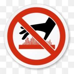 Iso Burn Hazard Hot Surface Underneath - Don T Touch Sign png