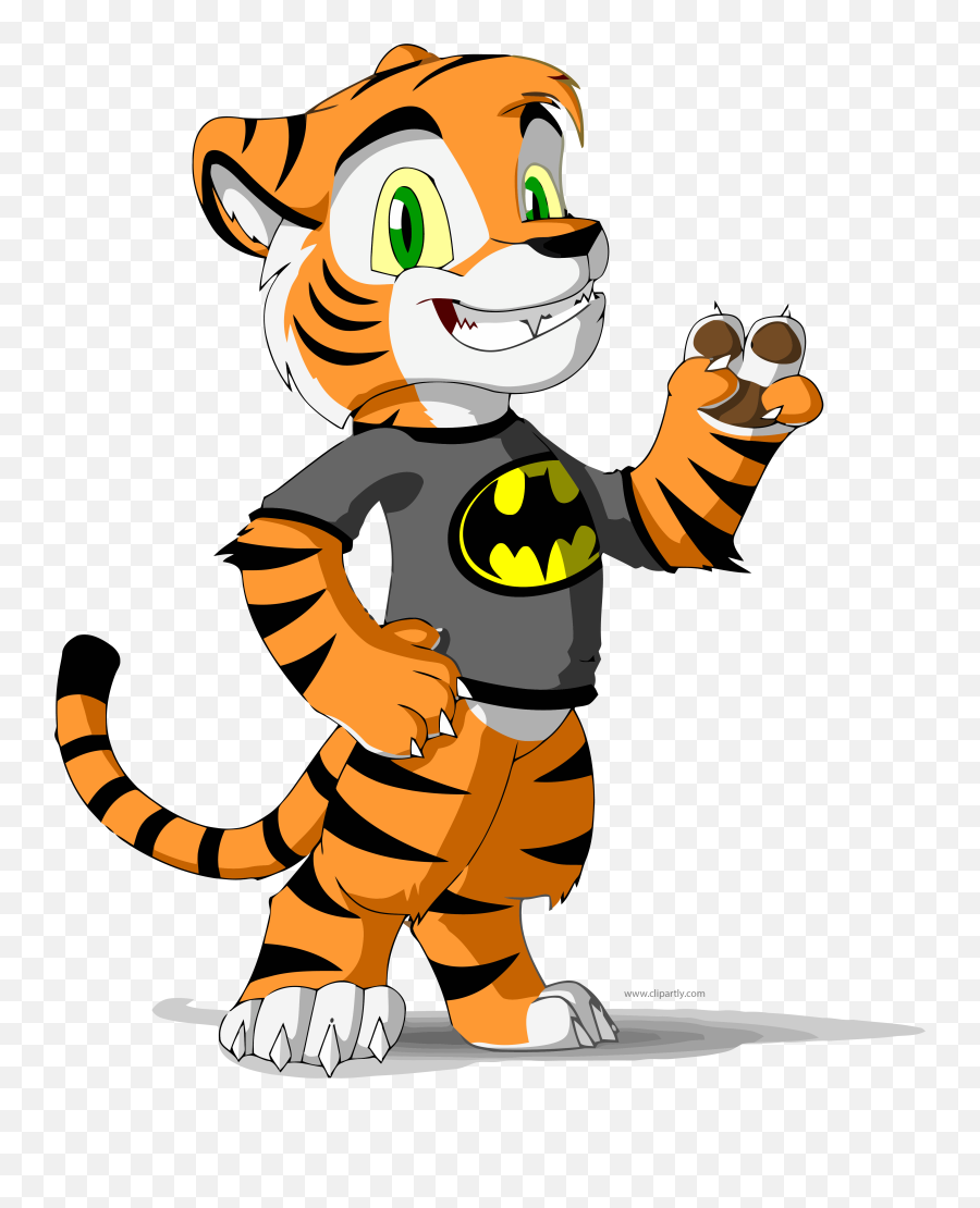 Batman Tigger Peace Clipart Png - Cartoon Tiger With Shirt,Peace Png