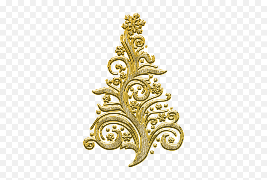Christmas Tree Pattern Decor - Pohon Natal Emas Png,Christmas Decor Png