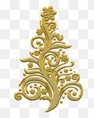 Christmas Tree Pattern Decor - Pohon Natal Emas Png,Christmas Decor Png