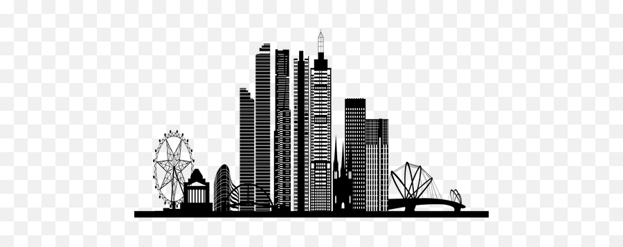 Melbourne Skyline Silhouette - Transparent Melbourne Skyline Silhouette Png,City Outline Png