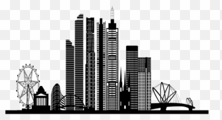Melbourne Skyline Silhouette - Transparent png