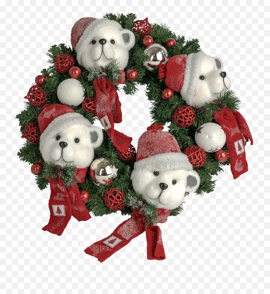 Beary Christmas Wreath - Christmas Ornament Png,Christmas Reef Png