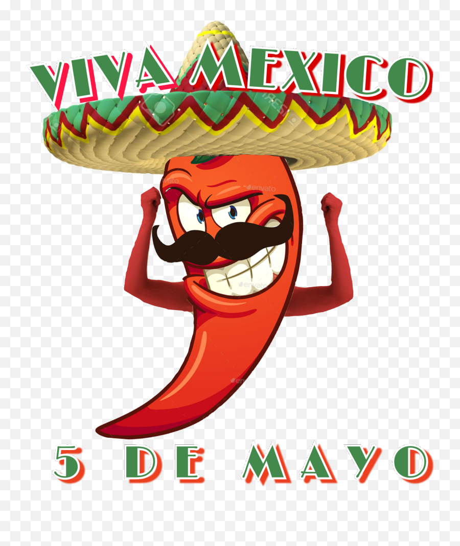 5demayo Vivamexico Chilipepper Sombrero Sccincodemayo - Cartoon Png,Sombrero Mexicano Png