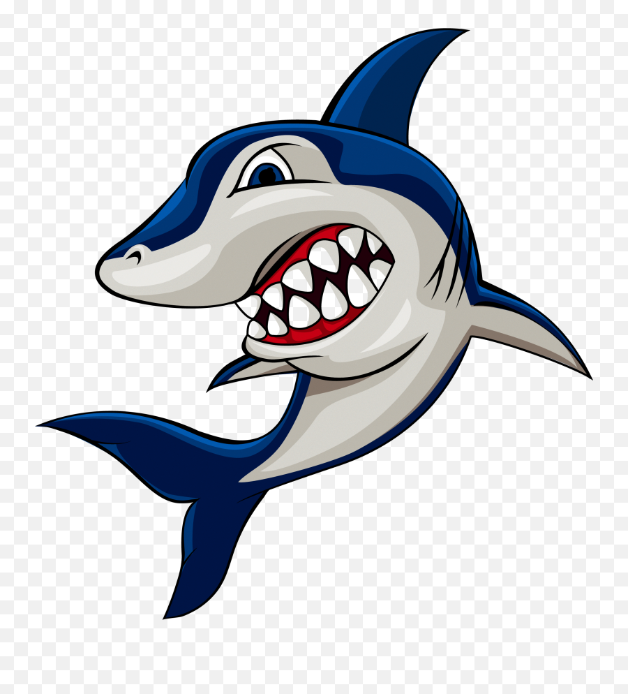Download Hd Dophin Fish Clipart - Shark Cartoon Png Cartoon Shark Png,Fish Clipart Png