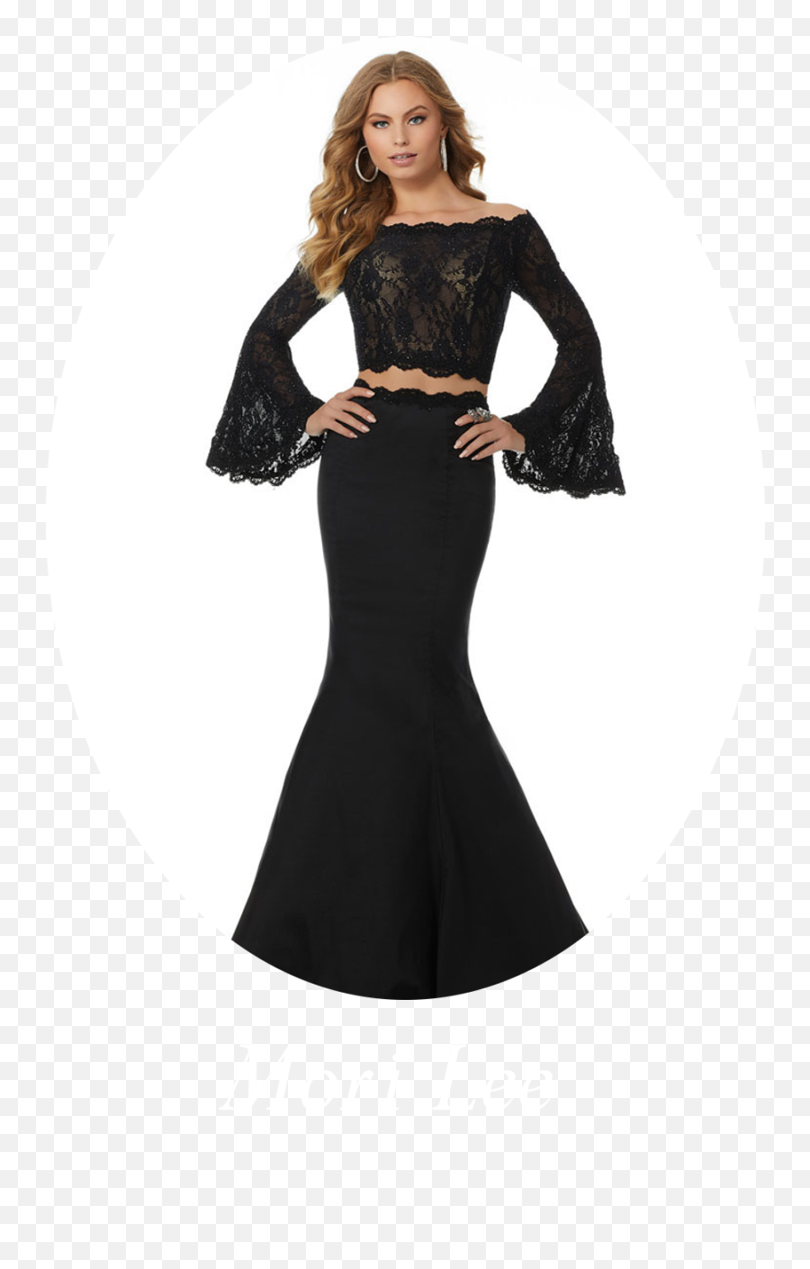 Download Black Bell Sleeve Prom Dress - Mori Lee 42022 Png,Prom Dress Png
