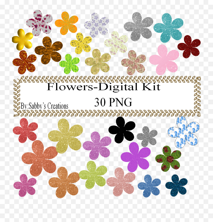 Flowers Digital Kit 3 - Art Clipgift Tagjewelryt Shirtnotebookscrapbook Clip Art Png,Gift Tag Png