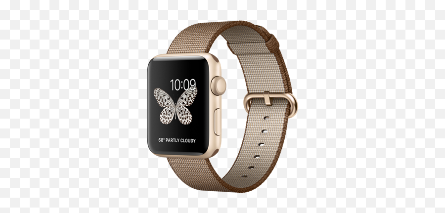 Apple Iwatch Mnpp2 Series 2 42mm Gold Woven Nylon - Apple Watch Serie 2 Png,Iwatch Png