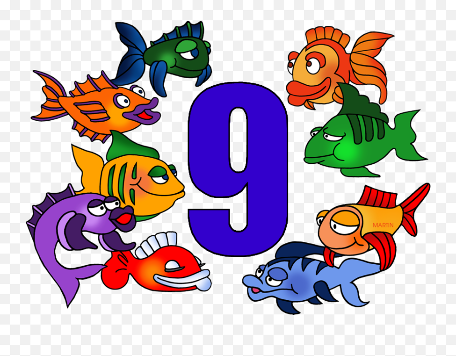 Free Number 9 Cliparts Download Clip Art - Cartoon School Of Fish Png,Number 9 Png