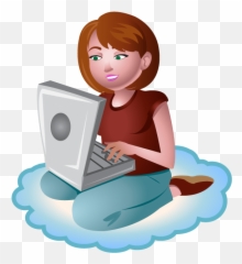 Typing Png - Typing Girl With Laptop Clipart Png 584397 Write An Email Cartoon