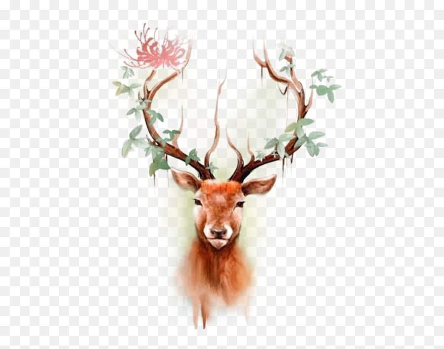 Elk Moose Tattoo Color Deer Head - Deer For Women Tattoo Png,Reindeer Png