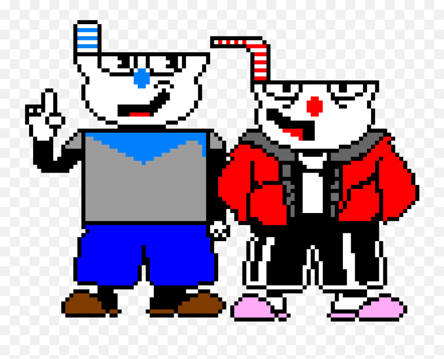 Download Cuptale Mugman And Cuphead - Dusttale Sans Sprite Png,Cuphead Png