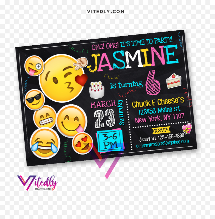 Emoji Birthday Invitation Invitations U2013 Vitedly - Transformers Invitations Png,Birthday Emoji Png