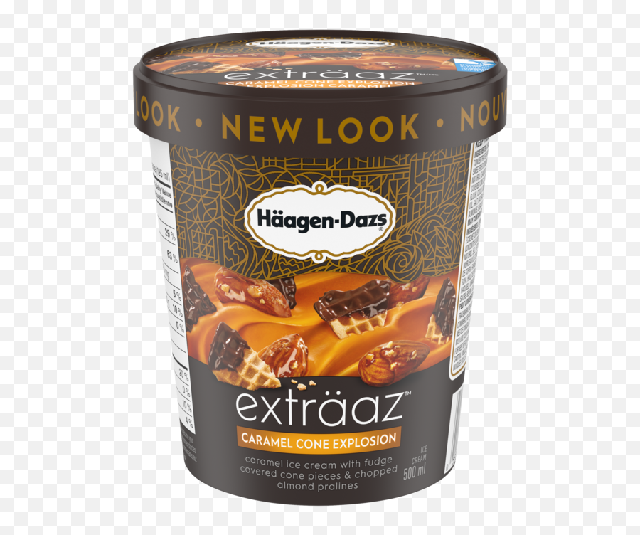 Exträaz Caramel Cone Explosion Ice Cream Haagen - Dazsca Cookie And Cream Ice Cream Haagen Dazs Png,Explosion Transparent