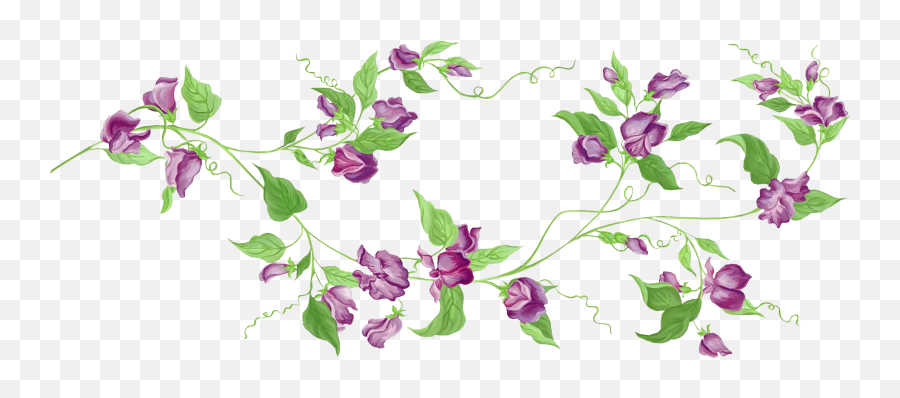 Floral Clipart Transparent Background - Flower Vine Clipart Transparent Background Png,Clip Art Transparent Background